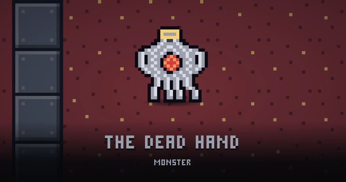 THE DEAD HAND, monster of THE BUNKER in Ada's Trail, shown on the map of the level it patrols
