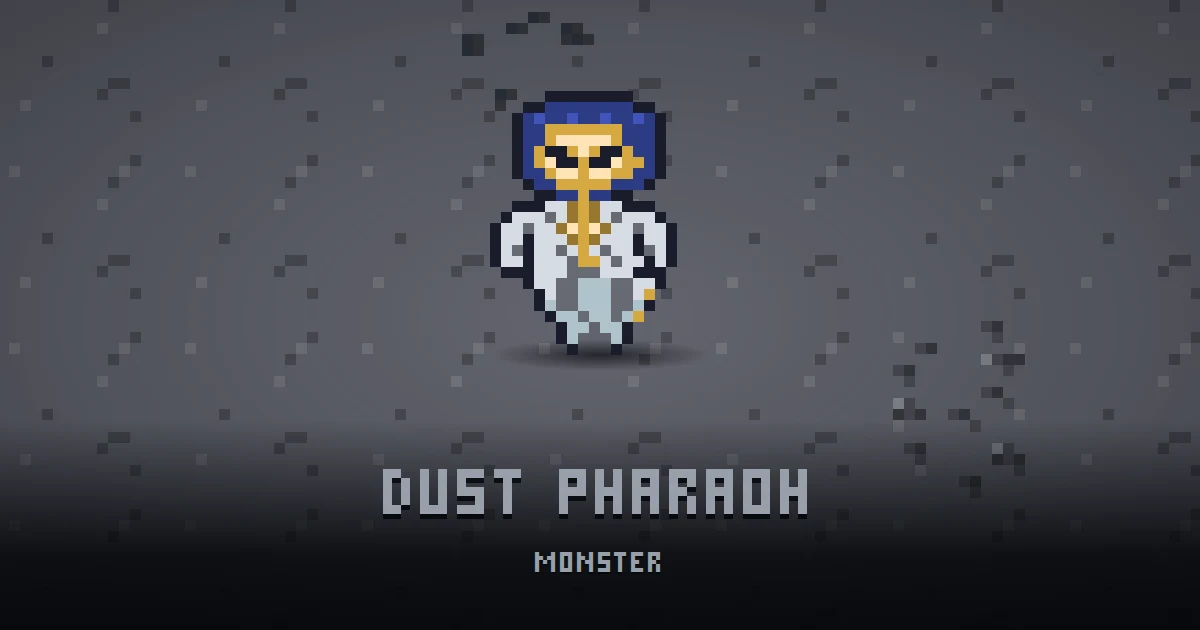 DUST PHARAOH, monster of THE MOON in Ada's Trail, shown on the map of the level it patrols