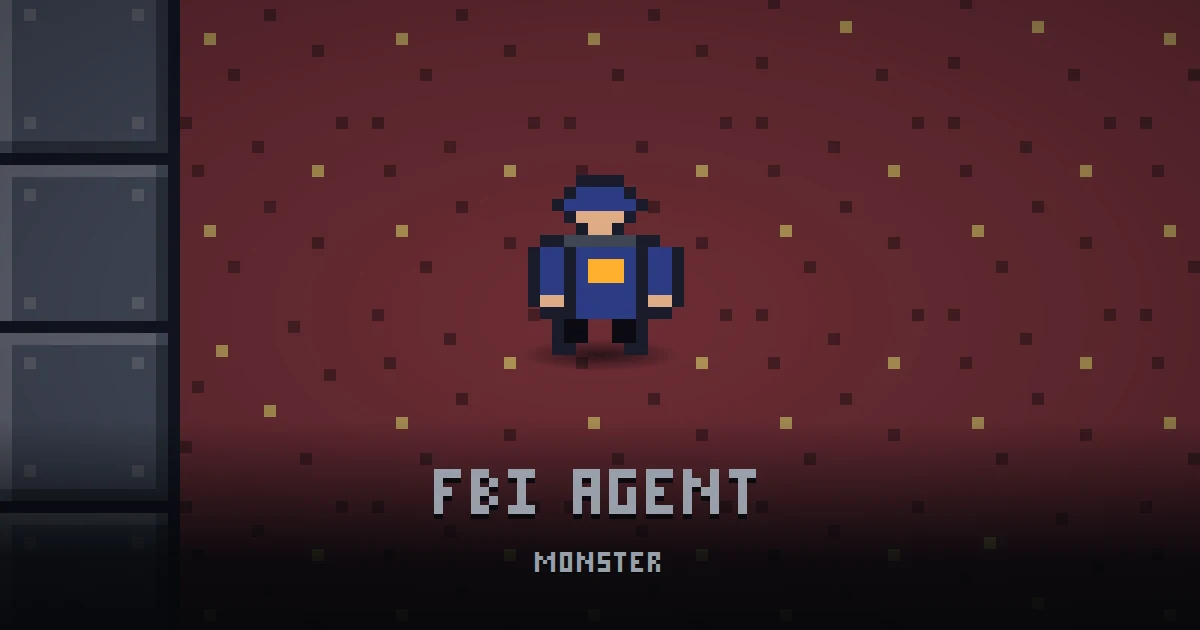 FBI AGENT, monster of THE BUNKER in Ada's Trail, shown on the map of the level it patrols