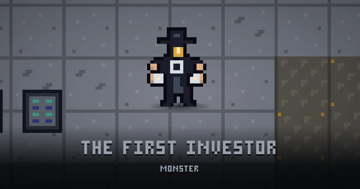THE FIRST INVESTOR, monster of GOODCO HQ in Ada's Trail, shown on the map of the level it patrols