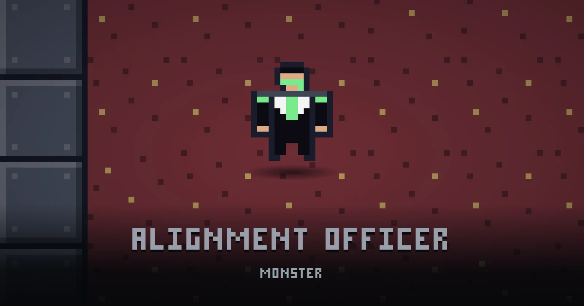 ALIGNMENT OFFICER, monster of THE BUNKER in Ada's Trail, shown on the map of the level it patrols