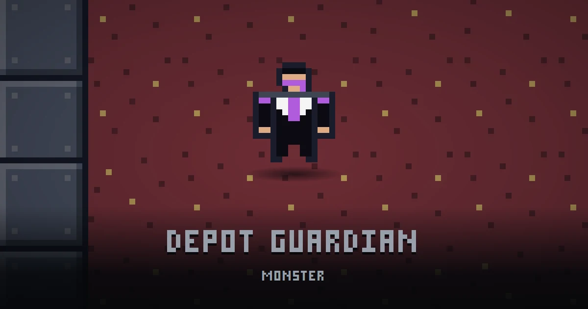 DEPOT GUARDIAN, monster of THE BUNKER in Ada's Trail, shown on the map of the level it patrols