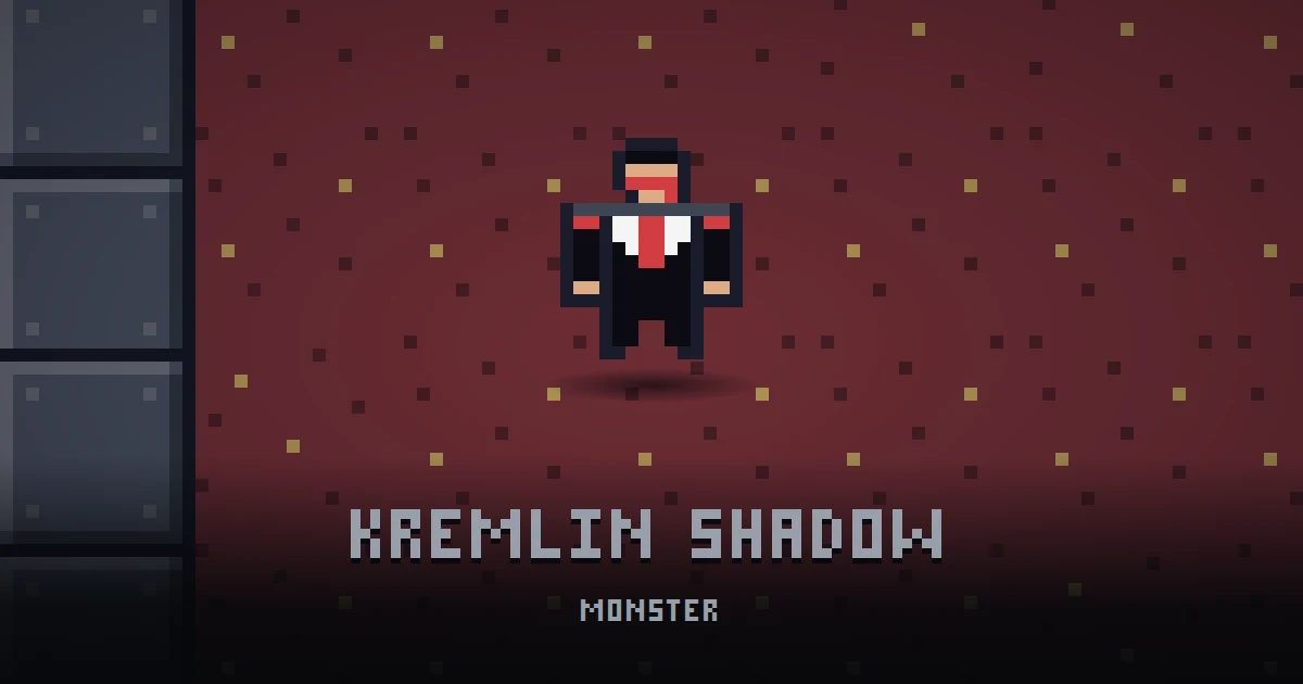 KREMLIN SHADOW, monster of THE BUNKER in Ada's Trail, shown on the map of the level it patrols