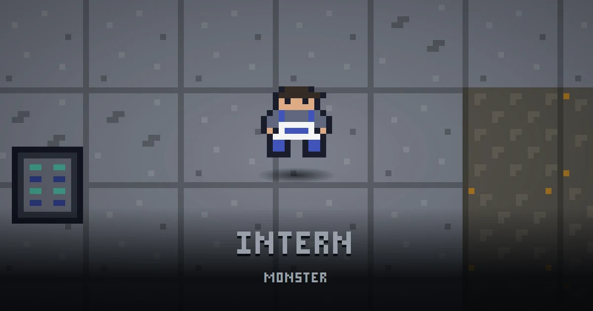 INTERN, monster of GOODCO HQ in Ada's Trail, shown on the map of the level it patrols