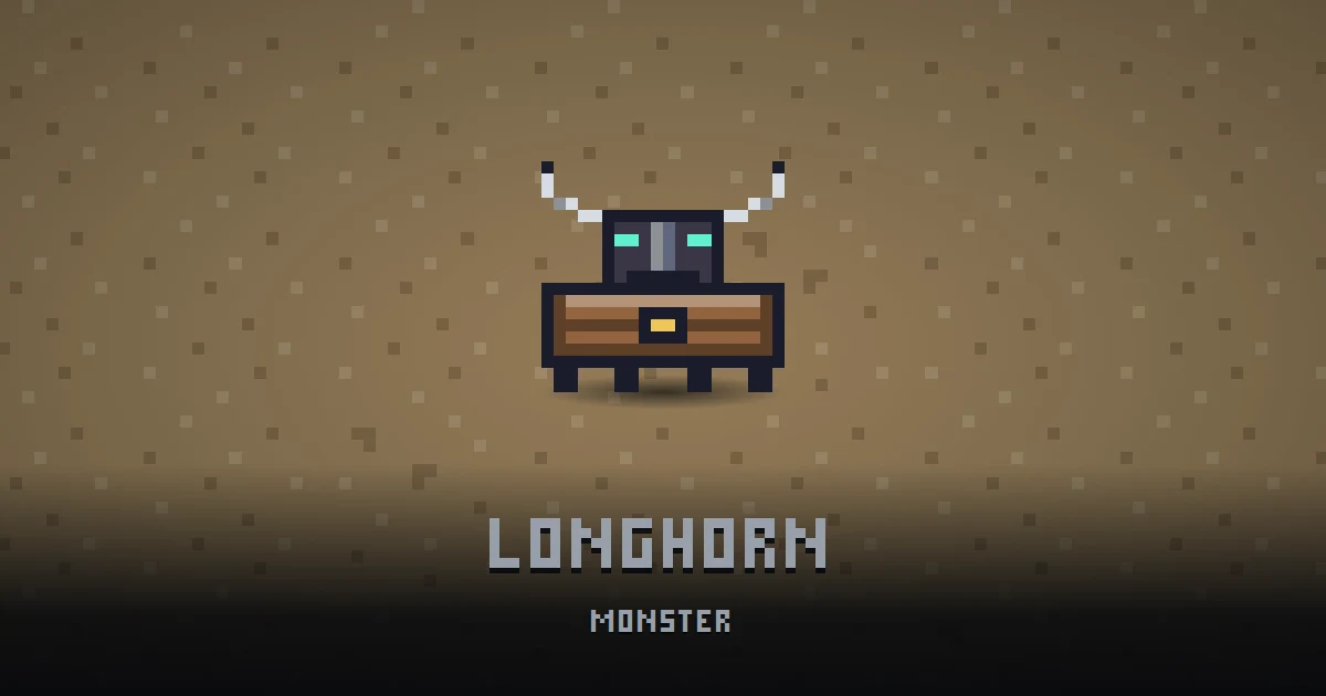 LONGHORN, monster of BOOT HILL in Ada's Trail, shown on the map of the level it patrols
