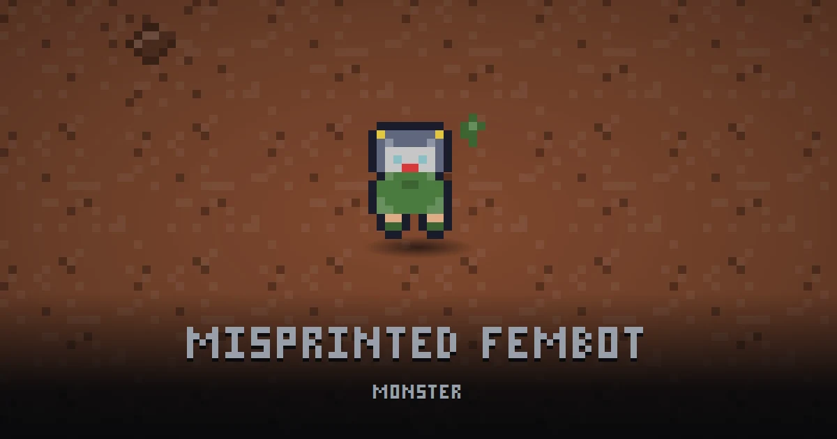 MISPRINTED FEMBOT, monster of MARS in Ada's Trail, shown on the map of the level it patrols