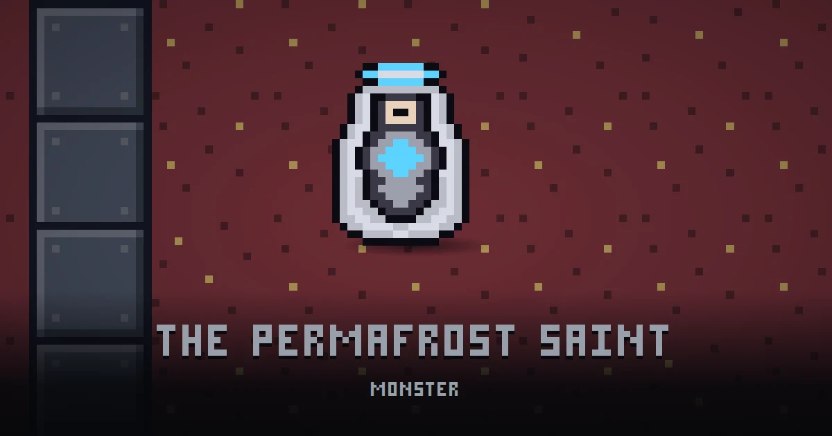 THE PERMAFROST SAINT, monster of THE BUNKER in Ada's Trail, shown on the map of the level it patrols