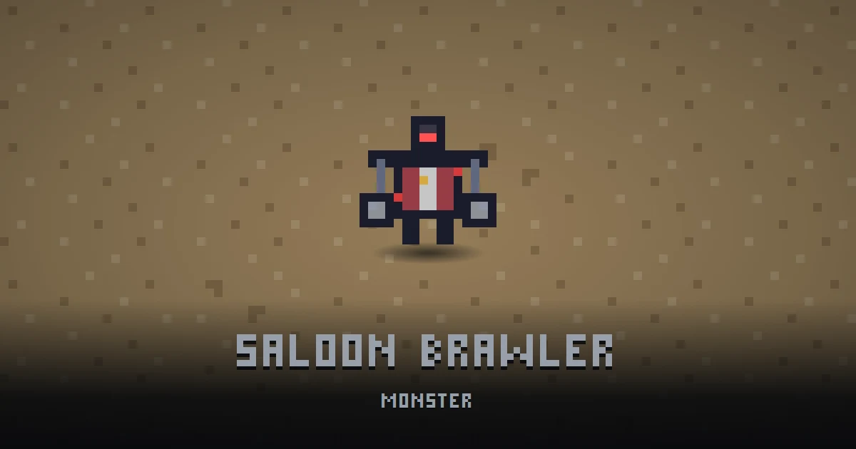SALOON BRAWLER, monster of BOOT HILL in Ada's Trail, shown on the map of the level it patrols