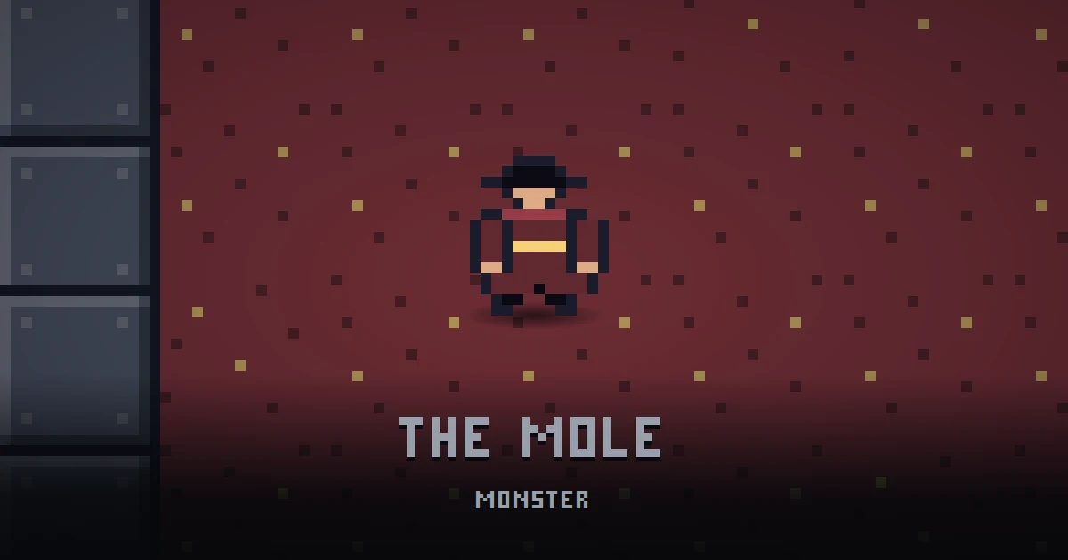 THE MOLE, monster of THE BUNKER in Ada's Trail, shown on the map of the level it patrols