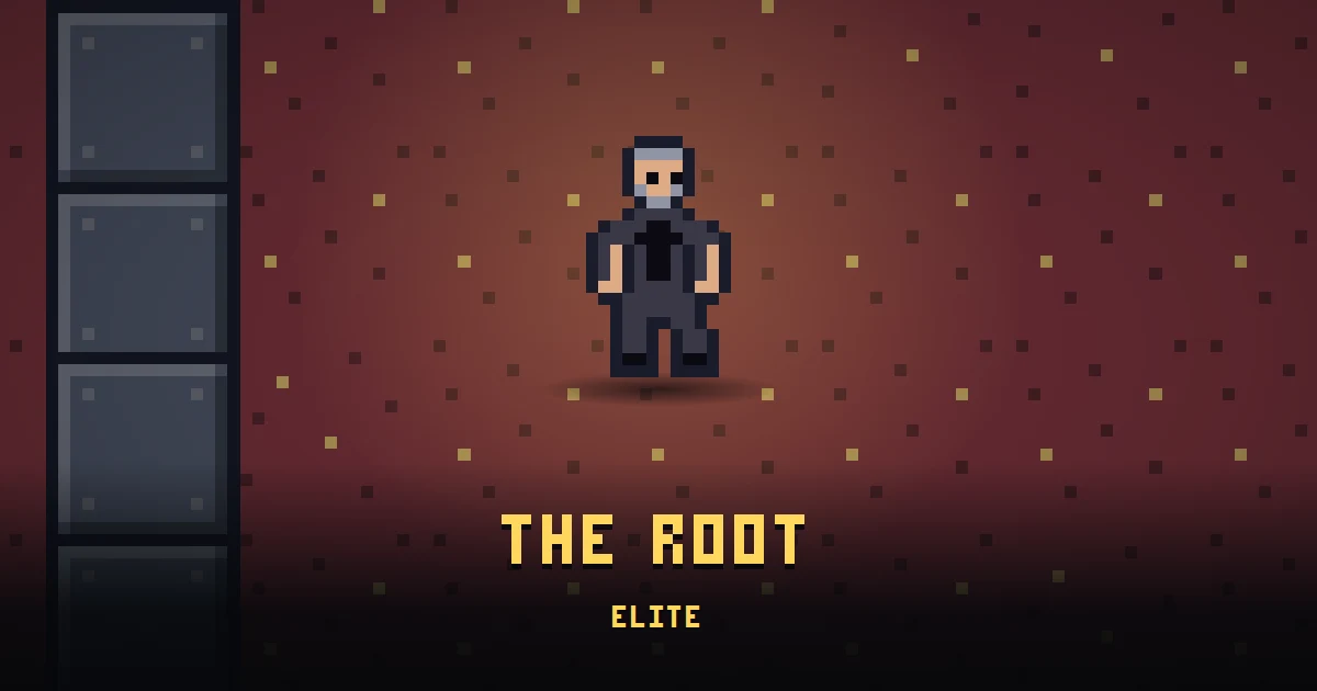 THE ROOT, elite of THE BUNKER in Ada's Trail, shown on the map of the level it patrols