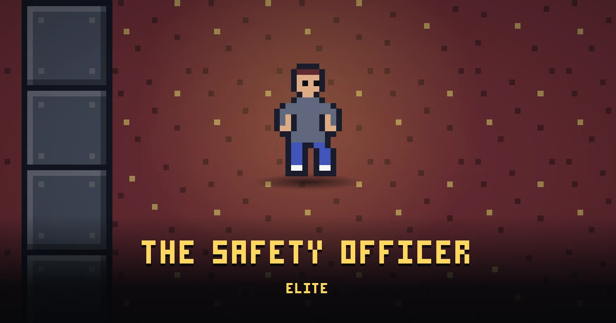 THE SAFETY OFFICER, elite of THE BUNKER in Ada's Trail, shown on the map of the level it patrols