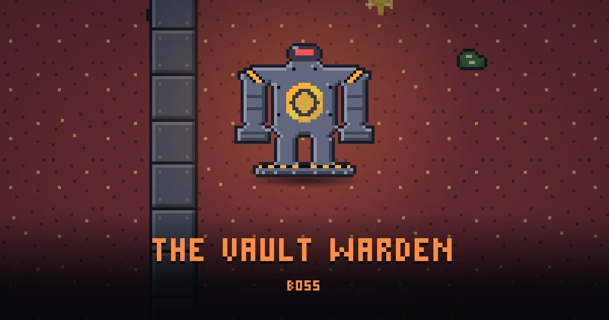THE VAULT WARDEN, boss of THE BUNKER in Ada's Trail, shown on the map of the level it patrols