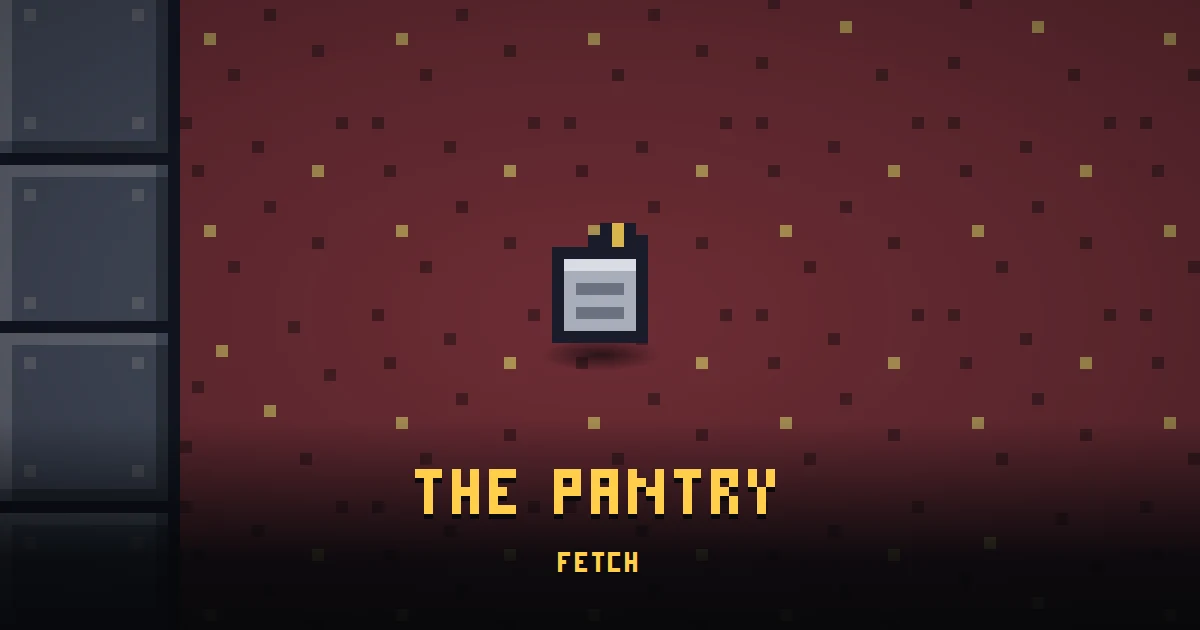 THE PANTRY, an errand in Ada's Trail, on the floor of THE BUNKER where it is handed out