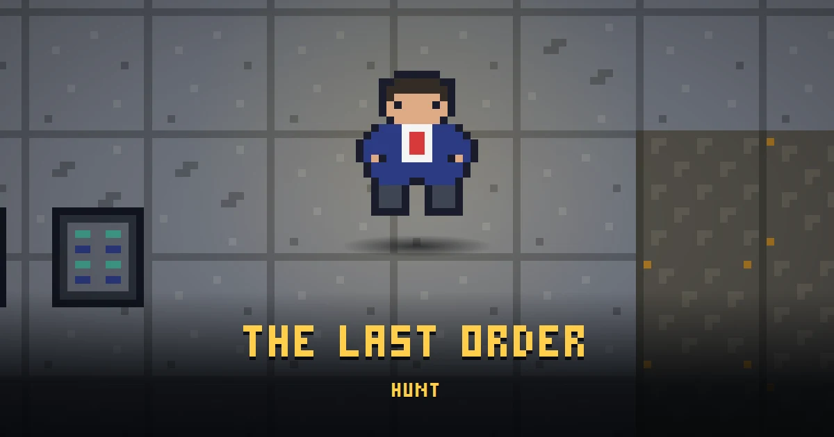 THE LAST ORDER, an errand in Ada's Trail, on the floor of GOODCO HQ where it is handed out