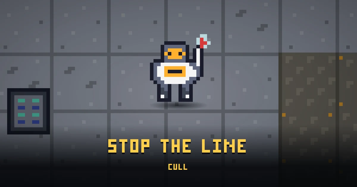 STOP THE LINE, an errand in Ada's Trail, on the floor of GOODCO HQ where it is handed out