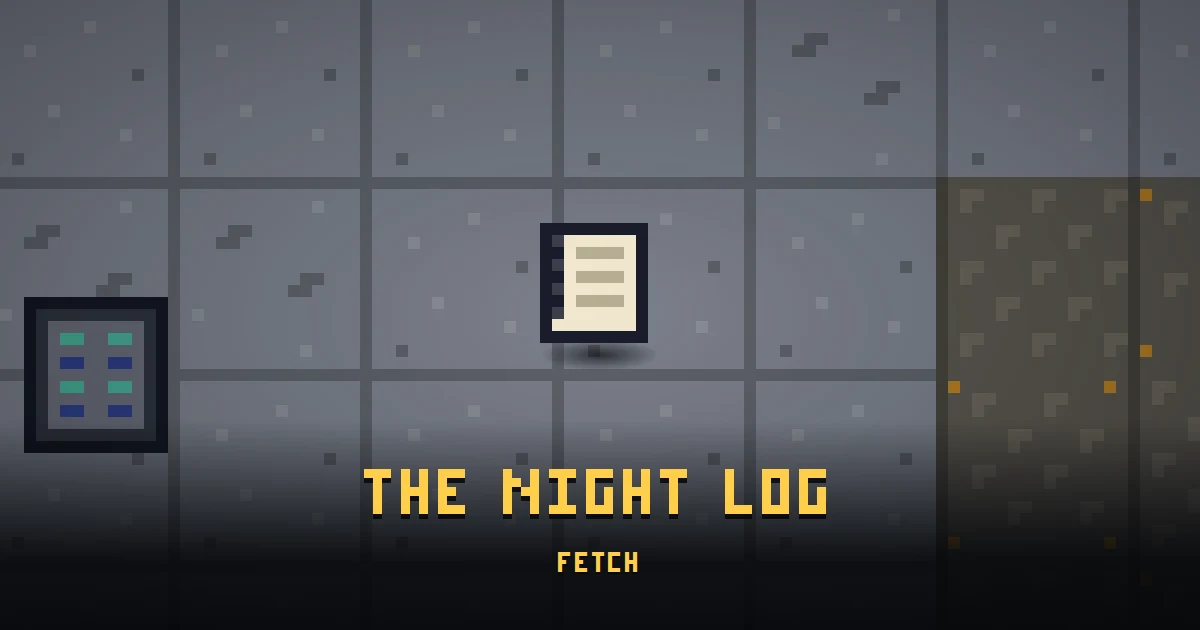THE NIGHT LOG, an errand in Ada's Trail, on the floor of GOODCO HQ where it is handed out