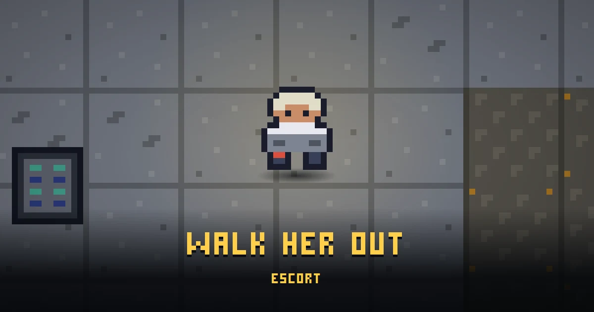 WALK HER OUT, an errand in Ada's Trail, on the floor of GOODCO HQ where it is handed out