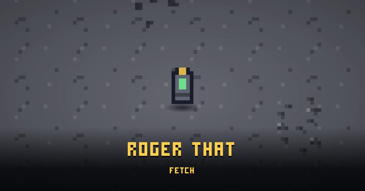 ROGER THAT, an errand in Ada's Trail, on the floor of THE MOON where it is handed out