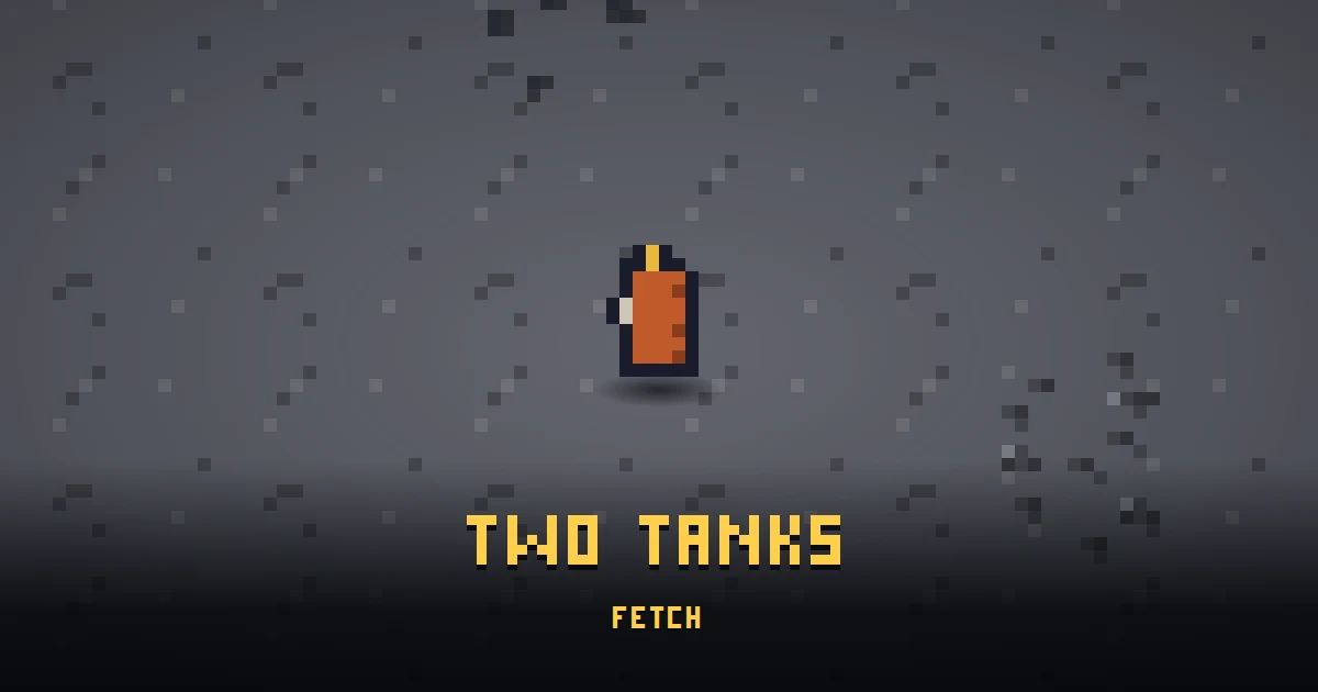 TWO TANKS, an errand in Ada's Trail, on the floor of THE MOON where it is handed out