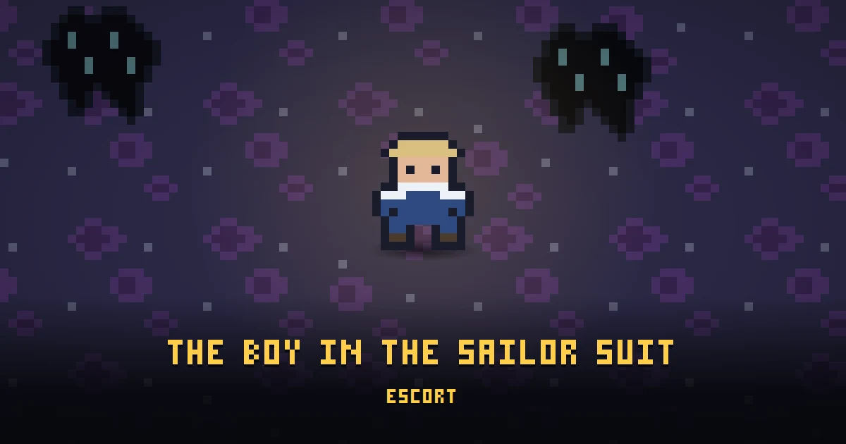 THE BOY IN THE SAILOR SUIT, an errand in Ada's Trail, on the floor of THE RIFT where it is handed out
