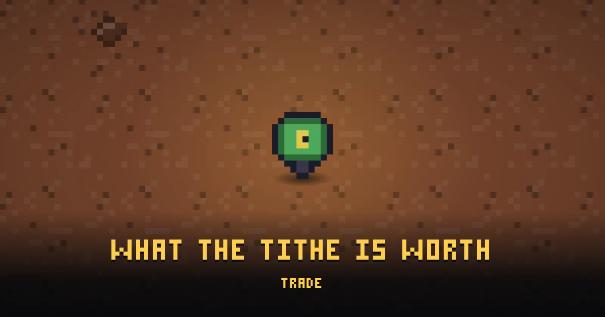 WHAT THE TITHE IS WORTH, an errand in Ada's Trail, on the floor of MARS where it is handed out
