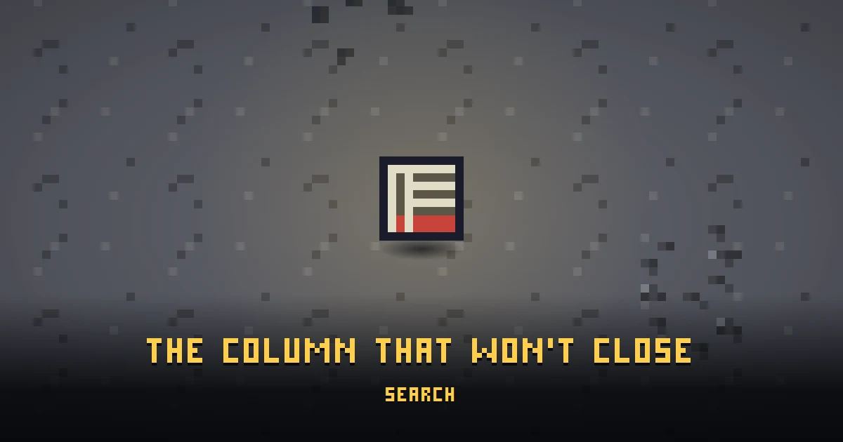 THE COLUMN THAT WON'T CLOSE, an errand in Ada's Trail, on the floor of THE MOON where it is handed out