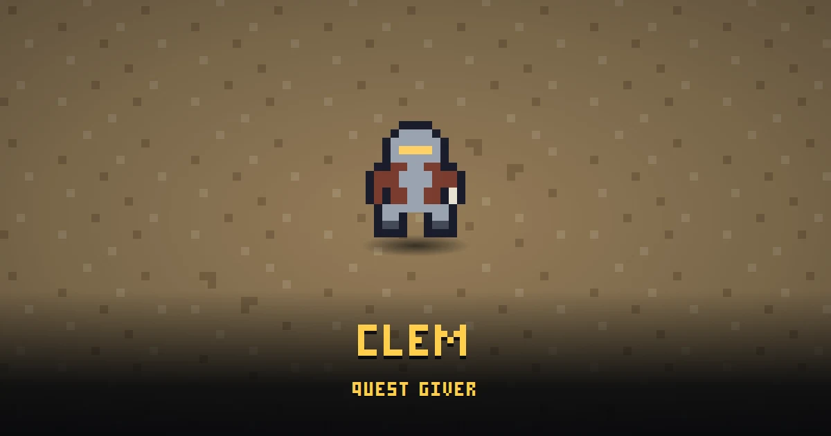 CLEM, a quest giver in Ada's Trail, standing on BOOT HILL