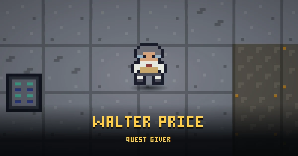 WALTER PRICE, a quest giver in Ada's Trail, standing on GOODCO HQ