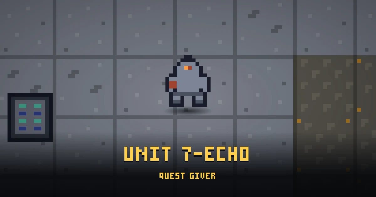 UNIT 7-ECHO, a quest giver in Ada's Trail, standing on GOODCO HQ