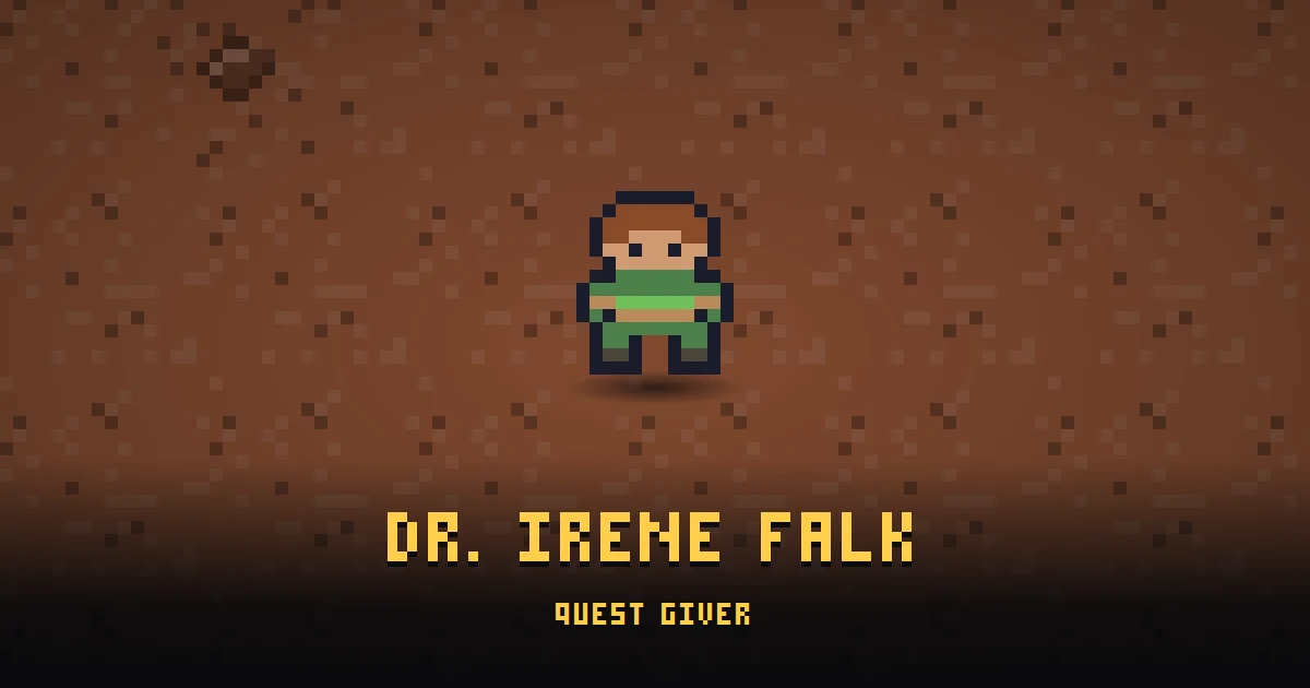 DR. IRENE FALK, a quest giver in Ada's Trail, standing on MARS