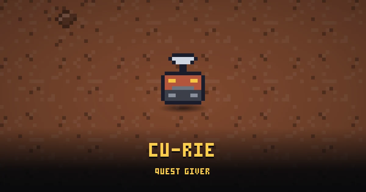 CU-RIE, a quest giver in Ada's Trail, standing on MARS