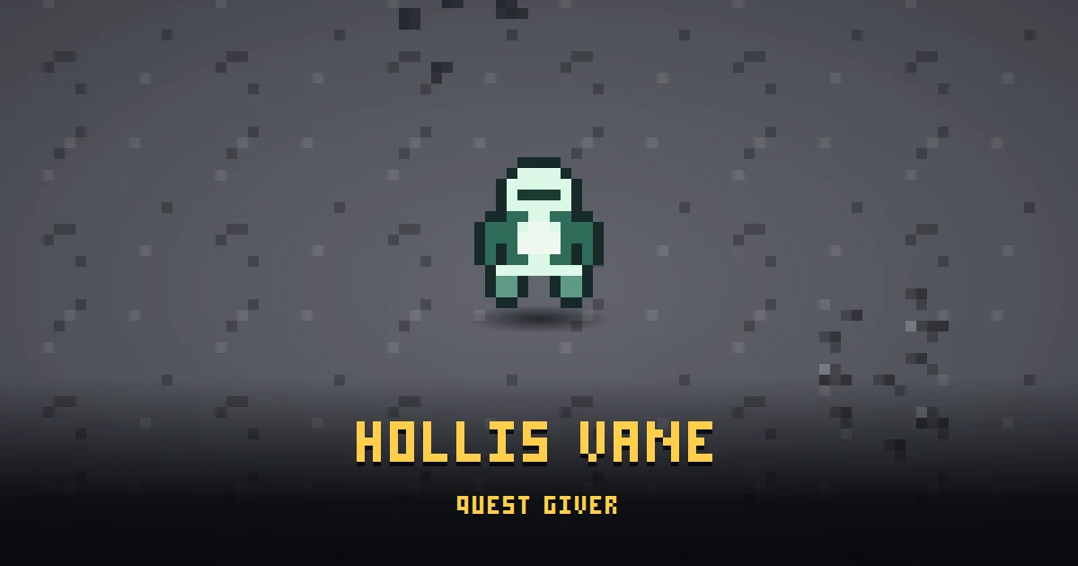 HOLLIS VANE, a quest giver in Ada's Trail, standing on THE MOON