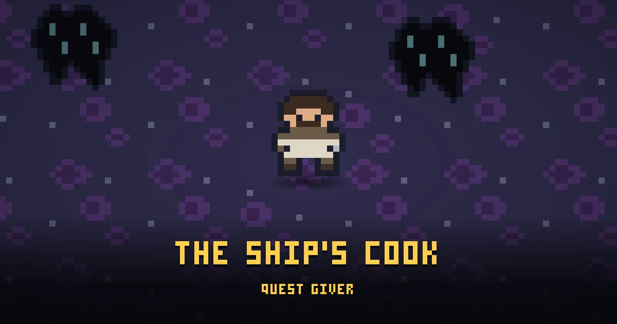 THE SHIP'S COOK, a quest giver in Ada's Trail, standing on THE RIFT