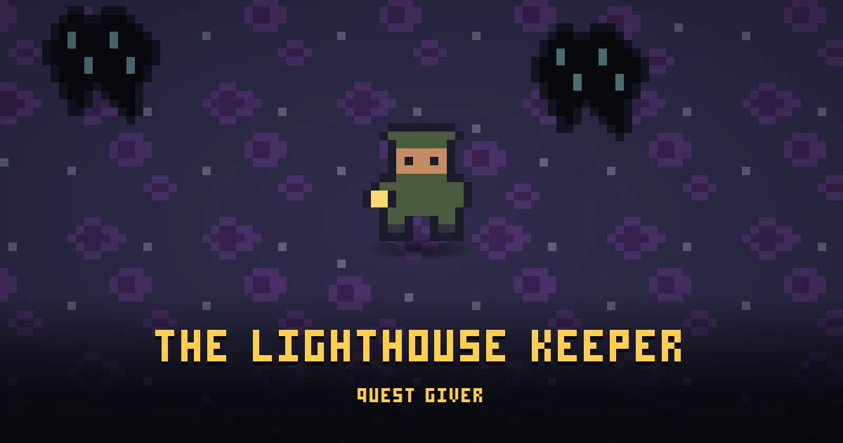 THE LIGHTHOUSE KEEPER, a quest giver in Ada's Trail, standing on THE RIFT