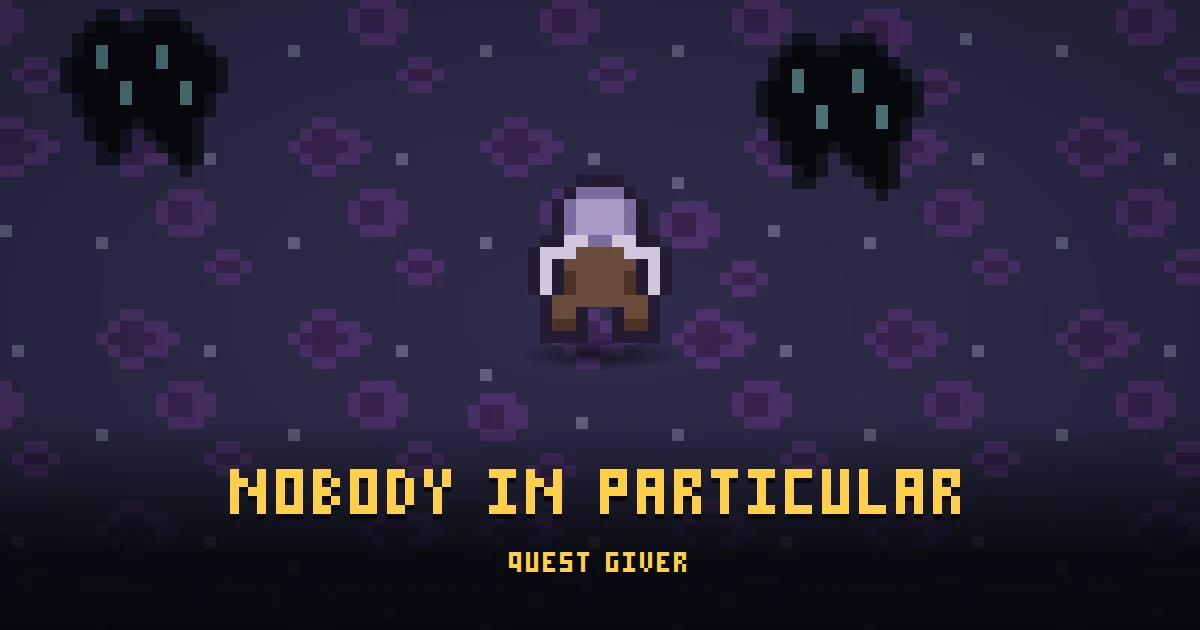 NOBODY IN PARTICULAR, a quest giver in Ada's Trail, standing on THE RIFT