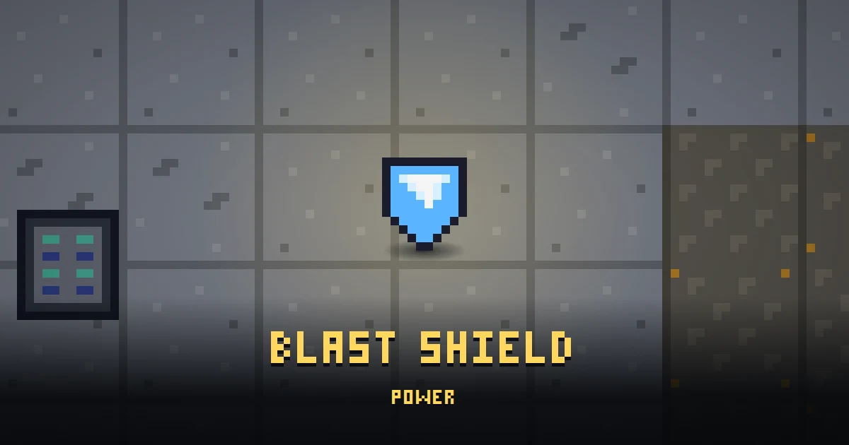 BLAST SHIELD, a powerup in Ada's Trail, lying on the floor of GOODCO HQ where it is first handed out