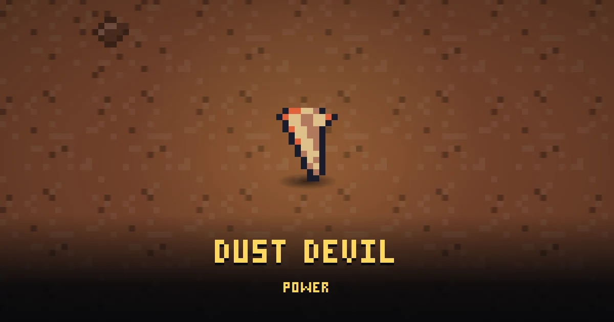 DUST DEVIL, a powerup in Ada's Trail, lying on the floor of MARS where it is first handed out