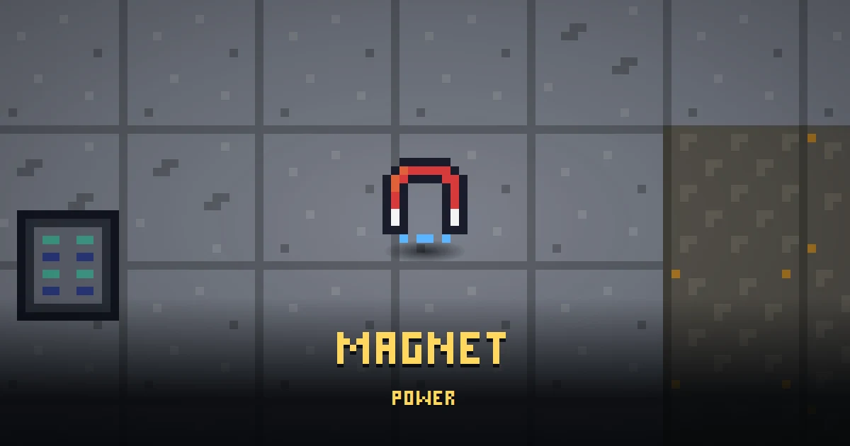 MAGNET, a powerup in Ada's Trail, lying on the floor of GOODCO HQ where it is first handed out