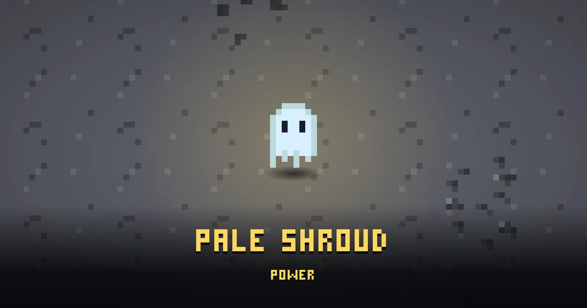 PALE SHROUD, a powerup in Ada's Trail, lying on the floor of THE MOON where it is first handed out