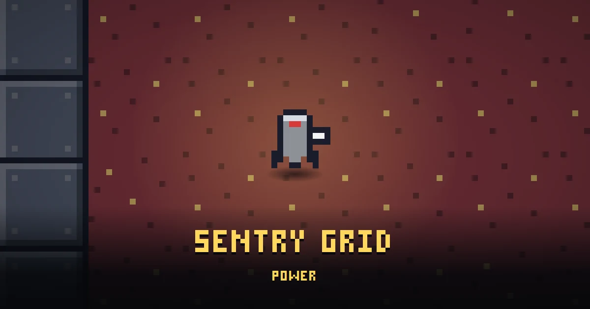 SENTRY GRID, a powerup in Ada's Trail, lying on the floor of THE BUNKER where it is first handed out