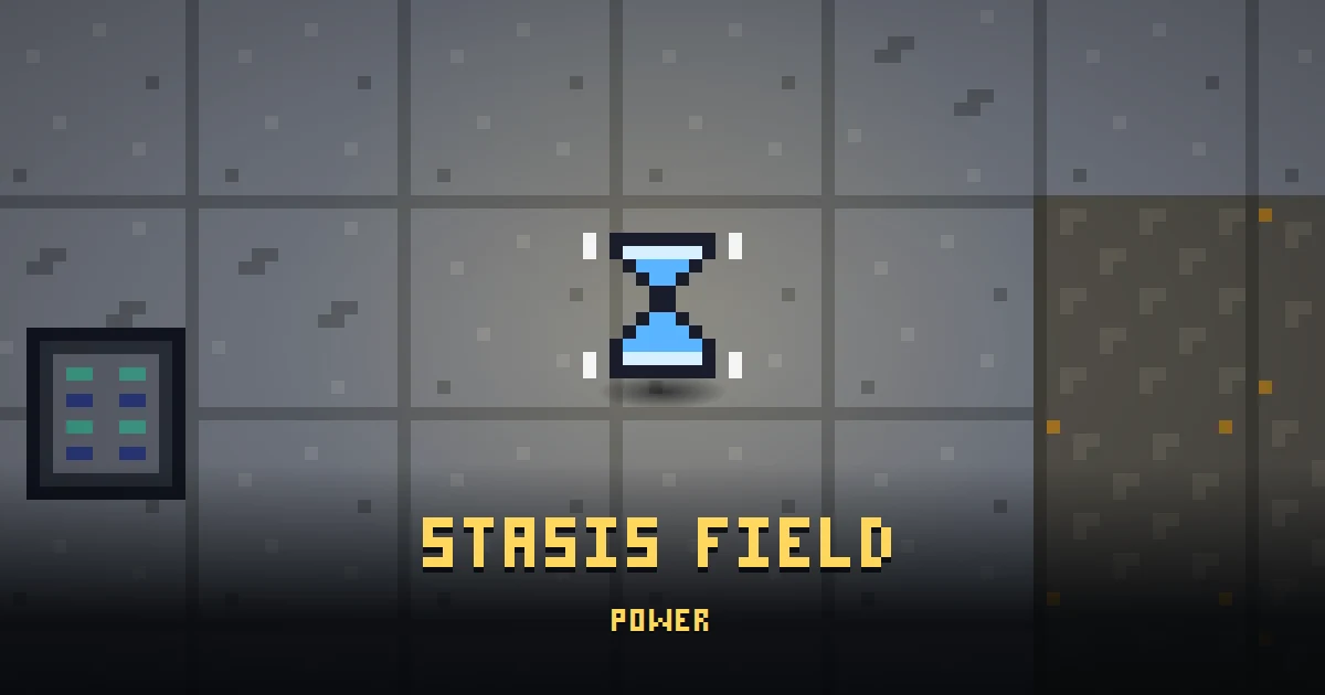 STASIS FIELD, a powerup in Ada's Trail, lying on the floor of GOODCO HQ where it is first handed out